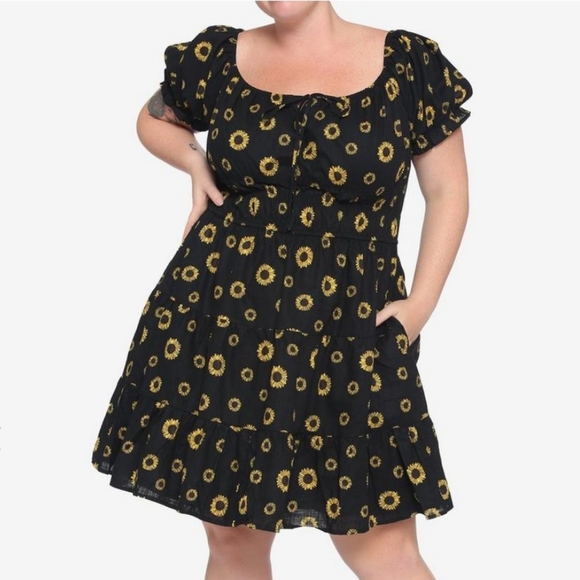 Hot Topic Dresses Hot Topic Sunflower Tiered Smocked Dress Poshmark